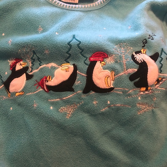 Penguin fleece pullover sweater plus size - Picture 4 of 4
